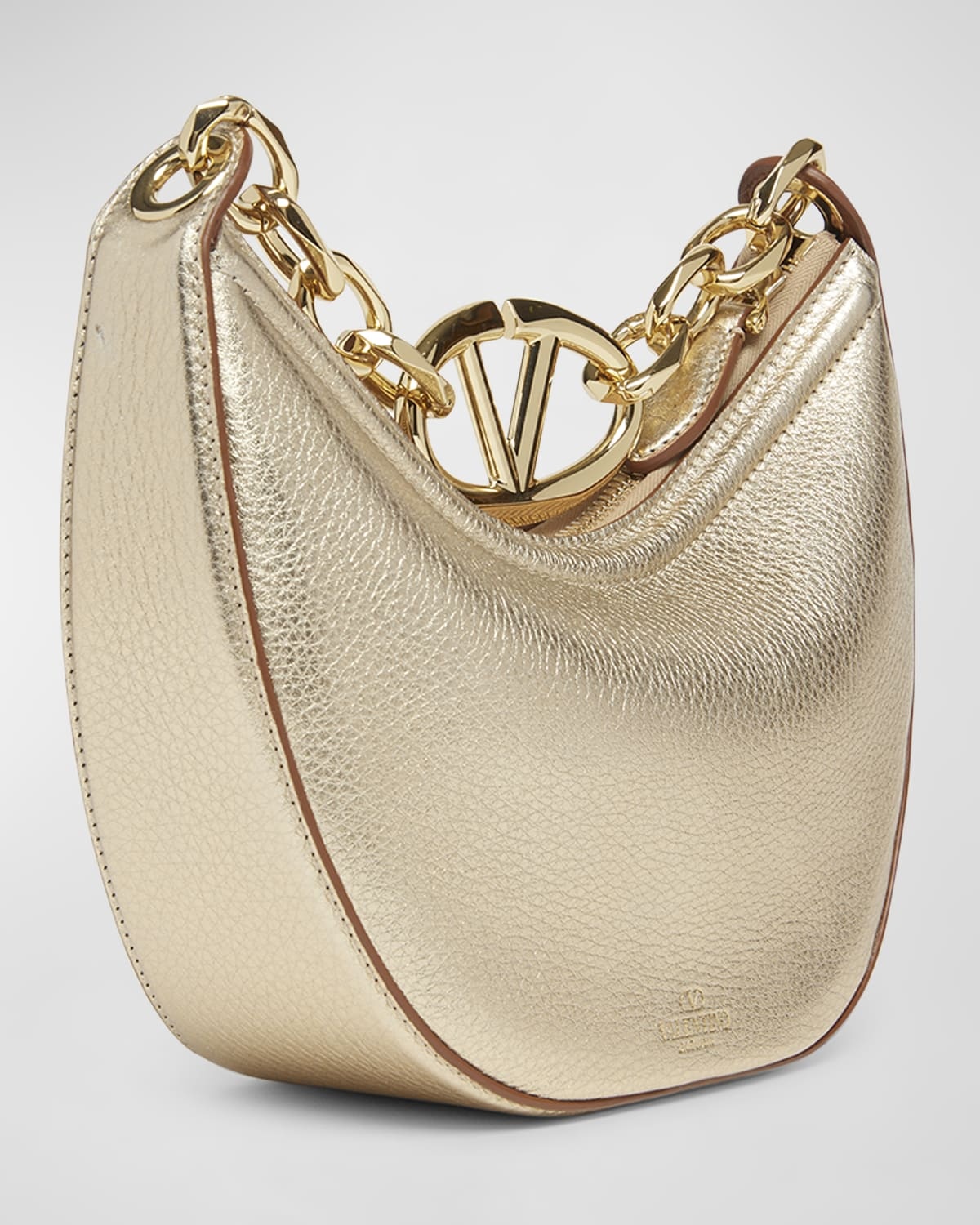 Mini VLOGO Moon Metallic Hobo Bag - 5