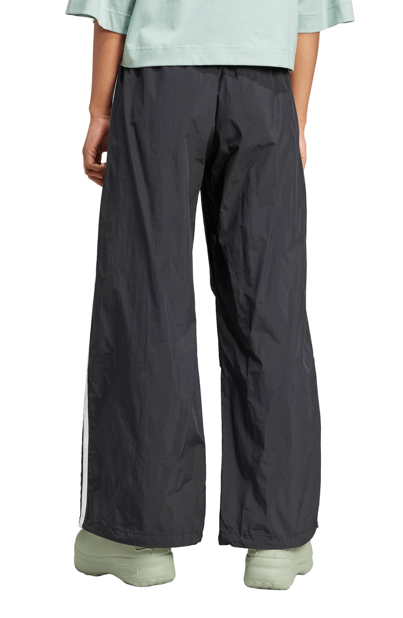 adidas Adicolor Lifestyle 3-Stripes Wide Leg Woven Pants in Black at Nordstrom - 2
