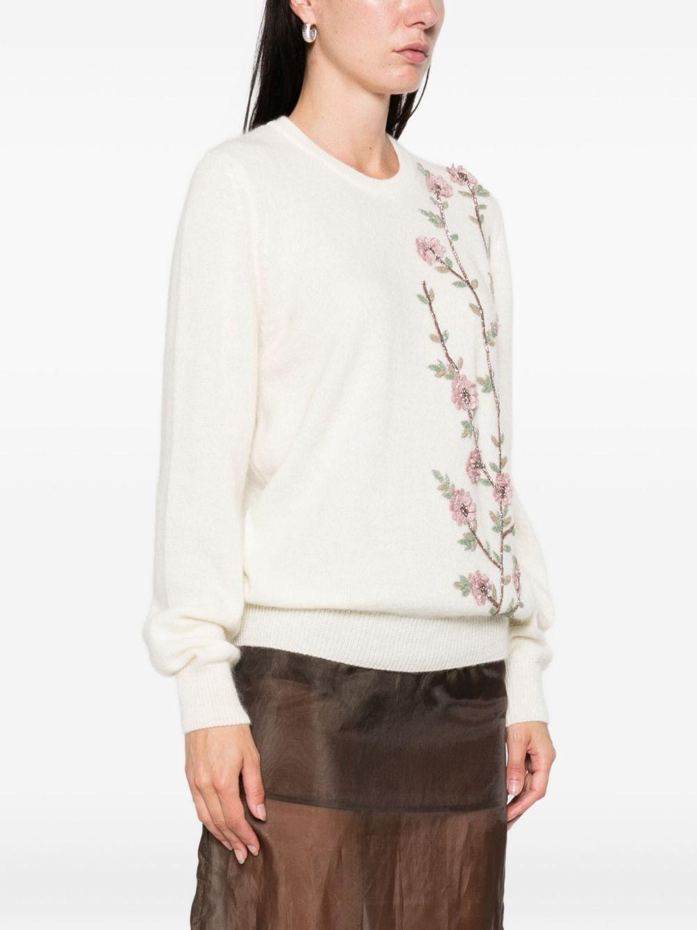 floral-embroidered sweater - 3