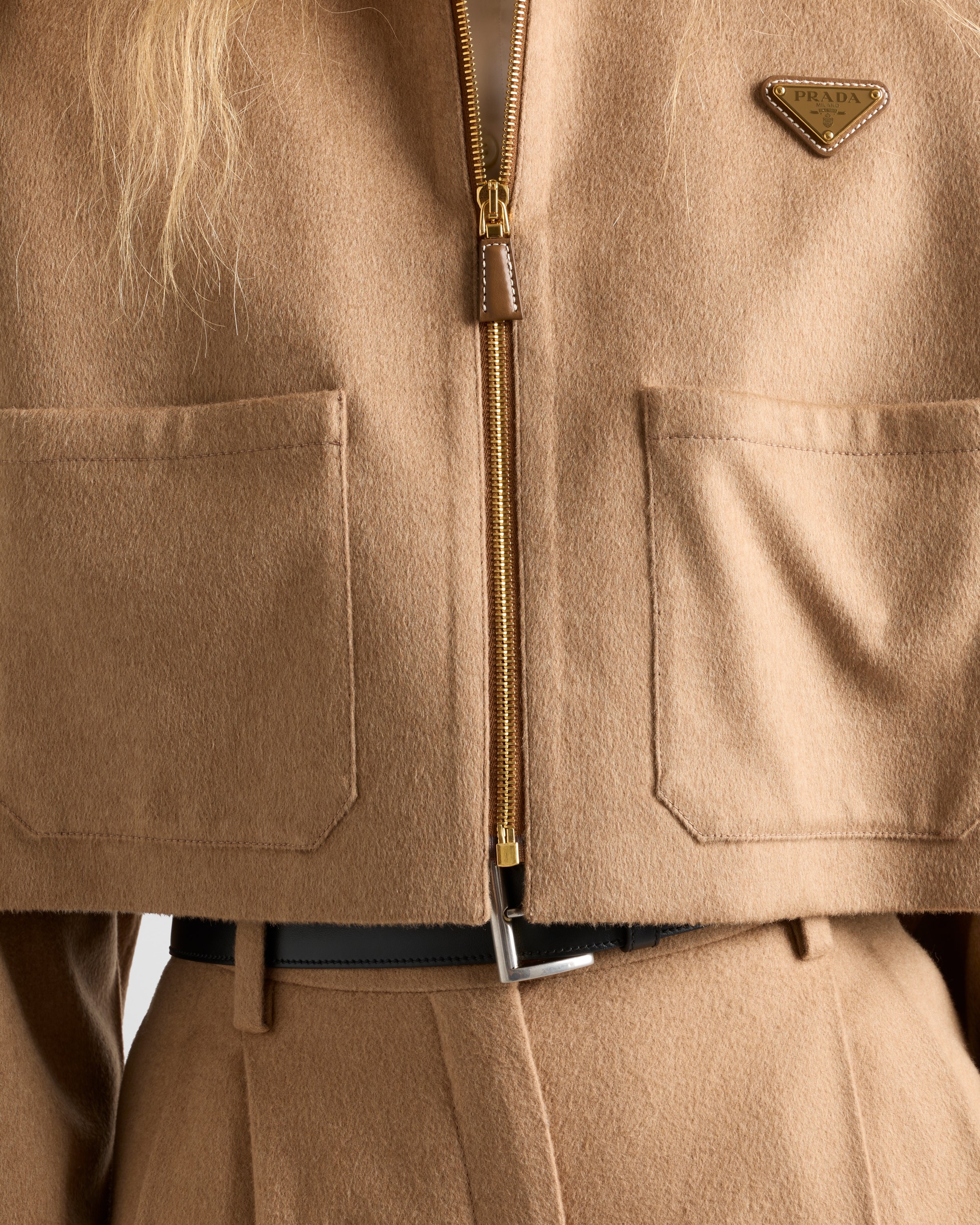 Camel-hair blouson jacket - 3