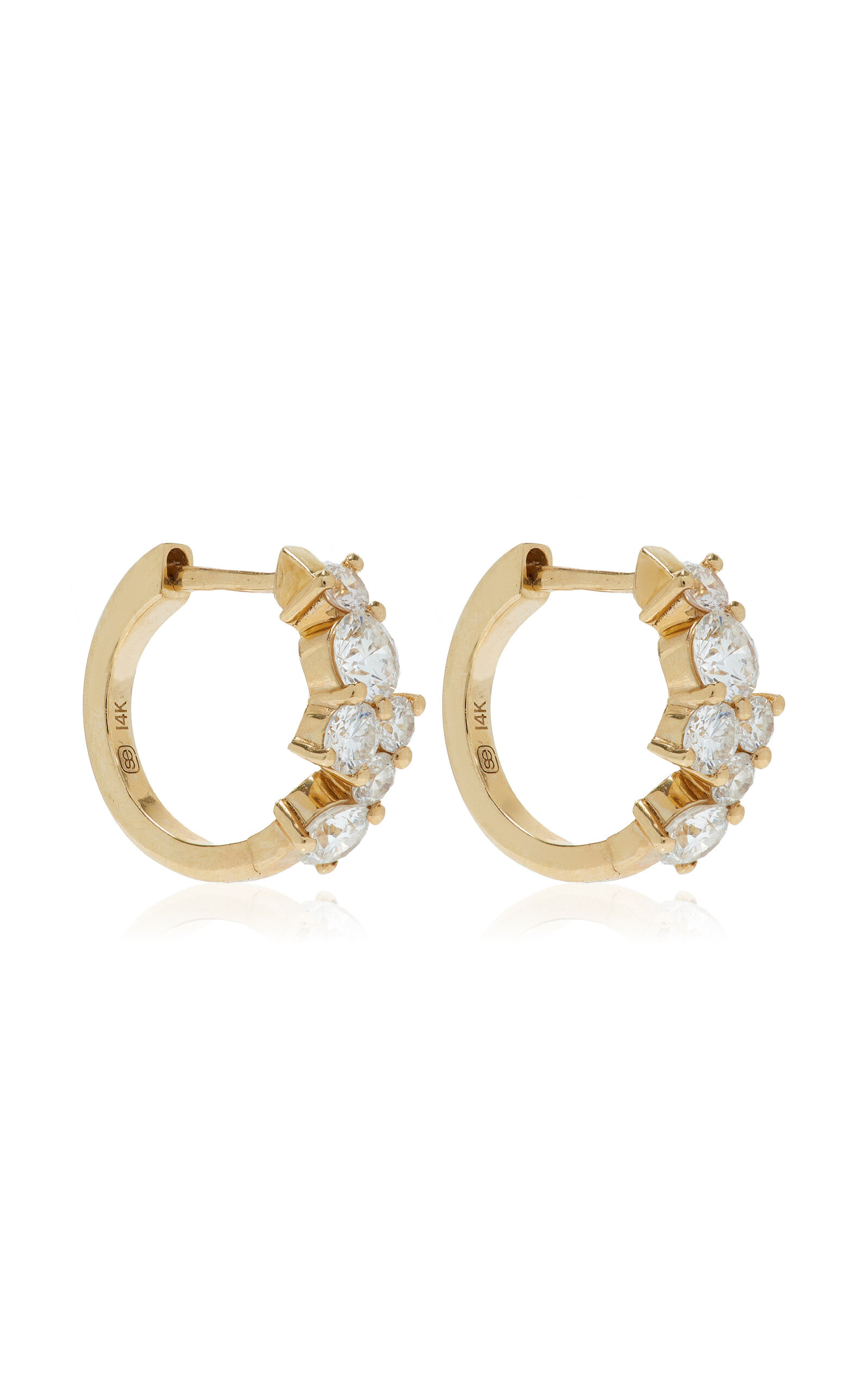 14k Yellow Gold Diamond Earrings gold - 3