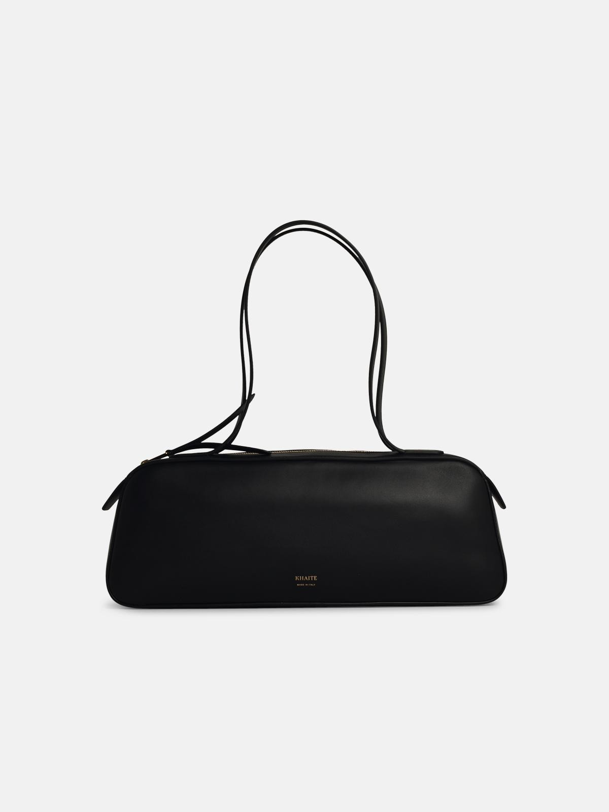 'SMONA' BLACK LEATHER BAG - 1