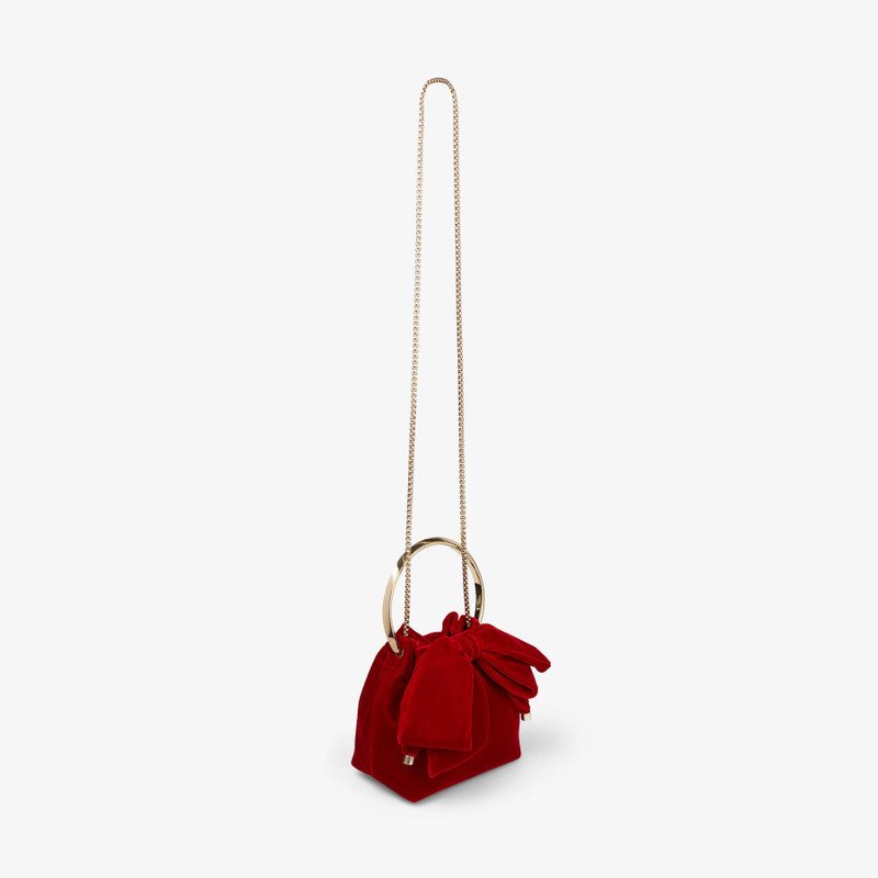 Bon Bon Red Velvet Bag With Bow 4