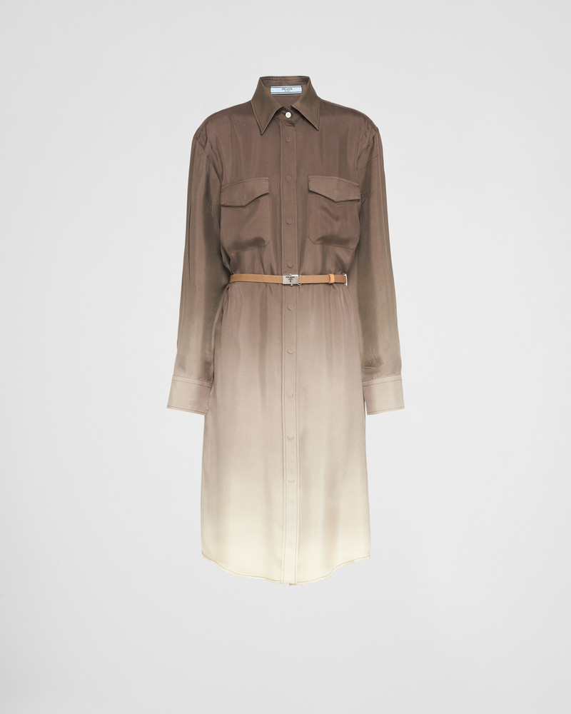 Silk twill shirt dress - 1