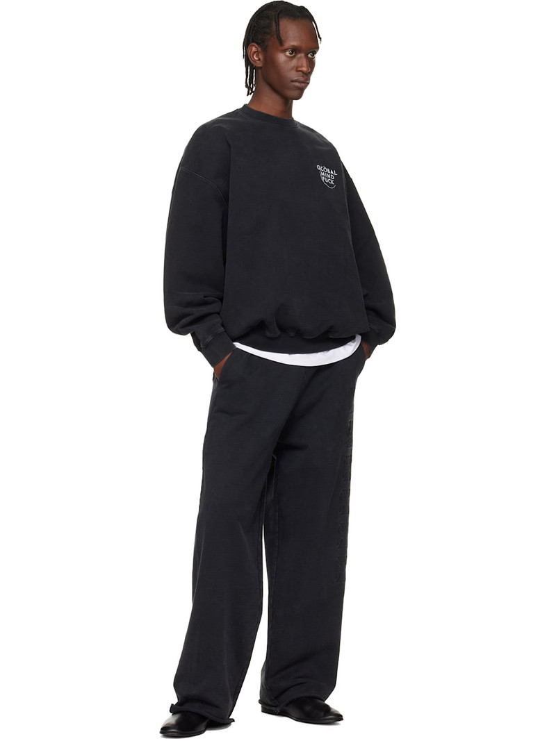 VETEMENTS Black 'Global MF' Sweatshirt outlook