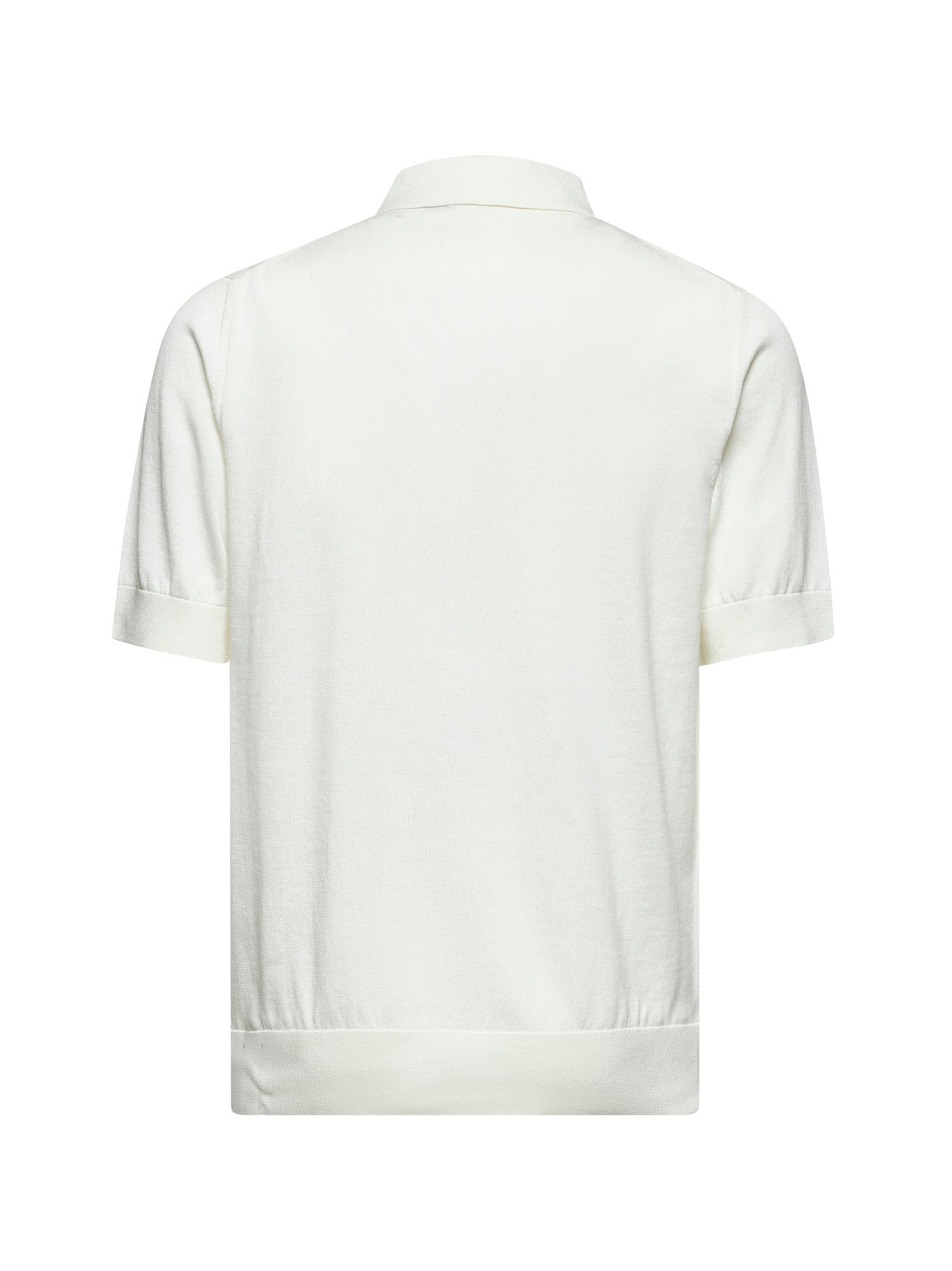White cotton knit logo plate polo shirt - 2