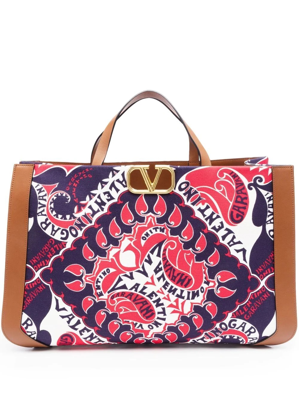 VLogo Signature bandana-print tote bag - 1