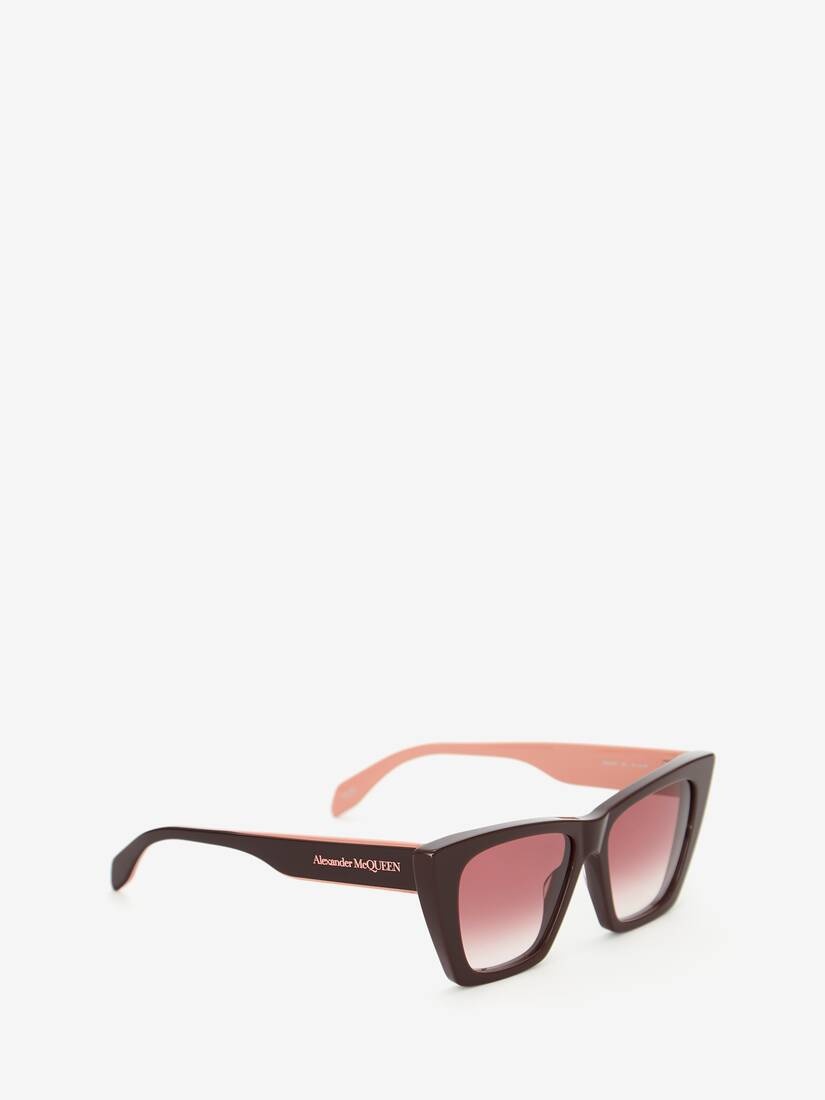 Selvedge Cat-eye Sunglasses in Burgundy - 3