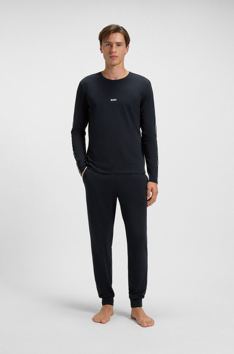 BOSS STRETCH-COTTON PAJAMA TOP WITH TAPE TRIMS outlook