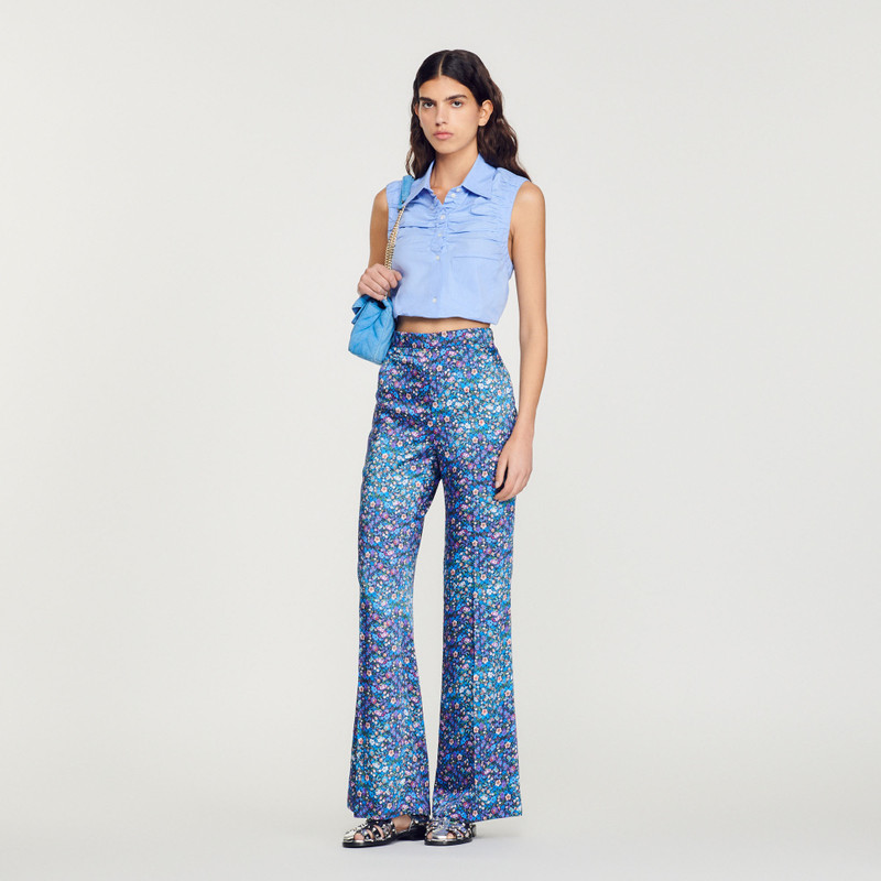 Sandro Floral satin pants outlook