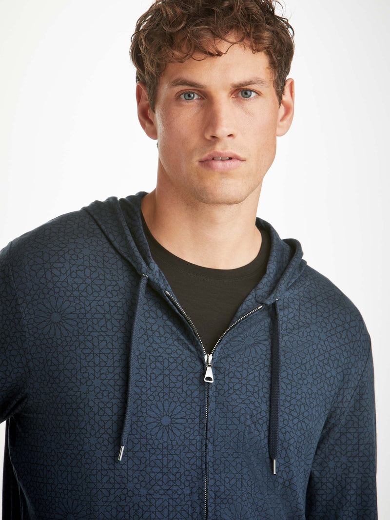 Men's Hoodie London 12 Micro Modal Navy - 2