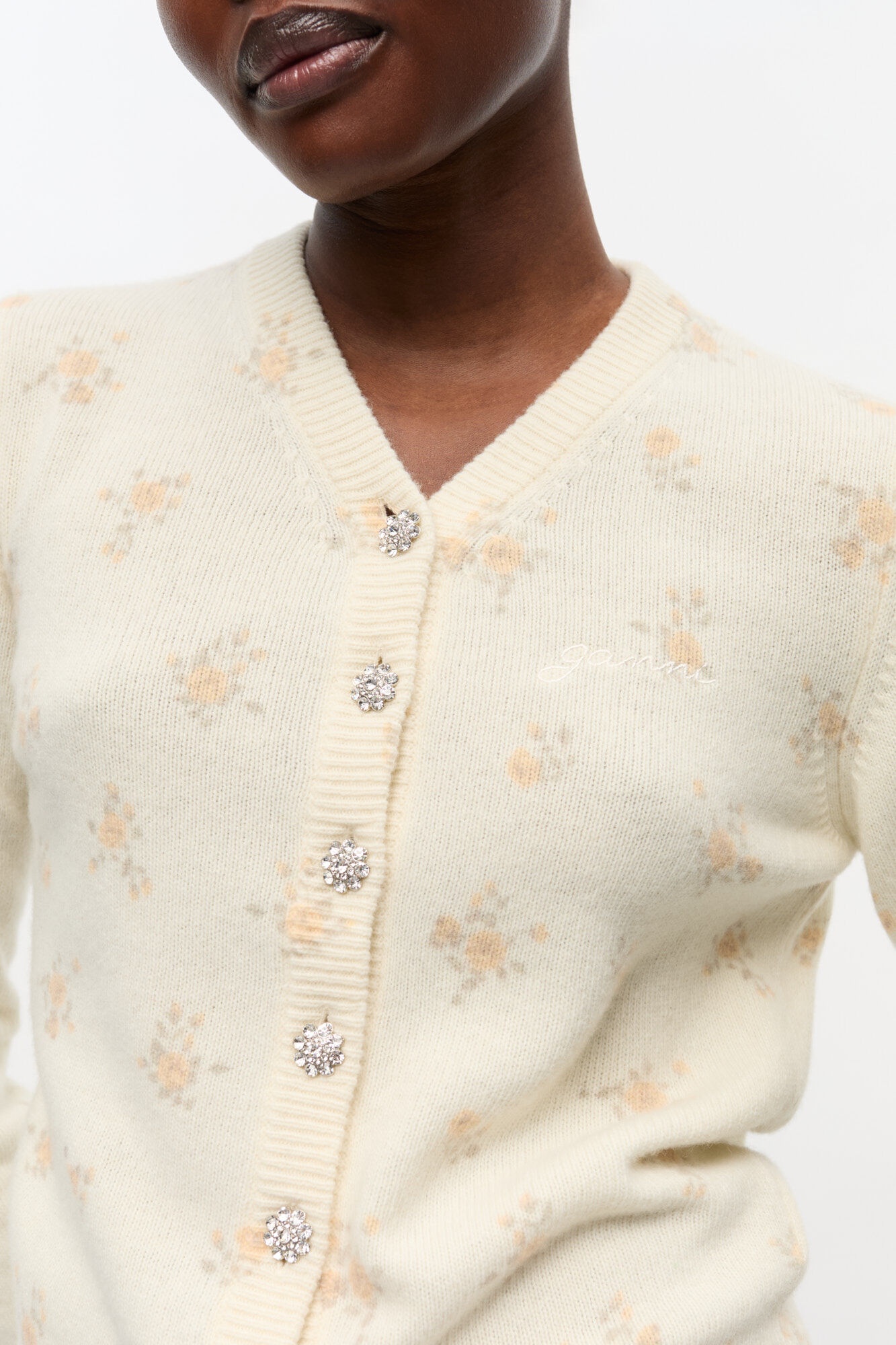 OFF-WHITE PRINTED WOOL MIX CARDIGAN - 5