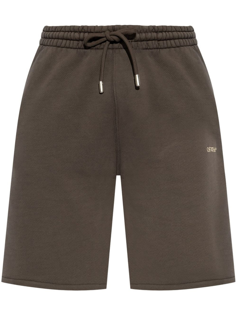 arrow-print cotton track shorts 1