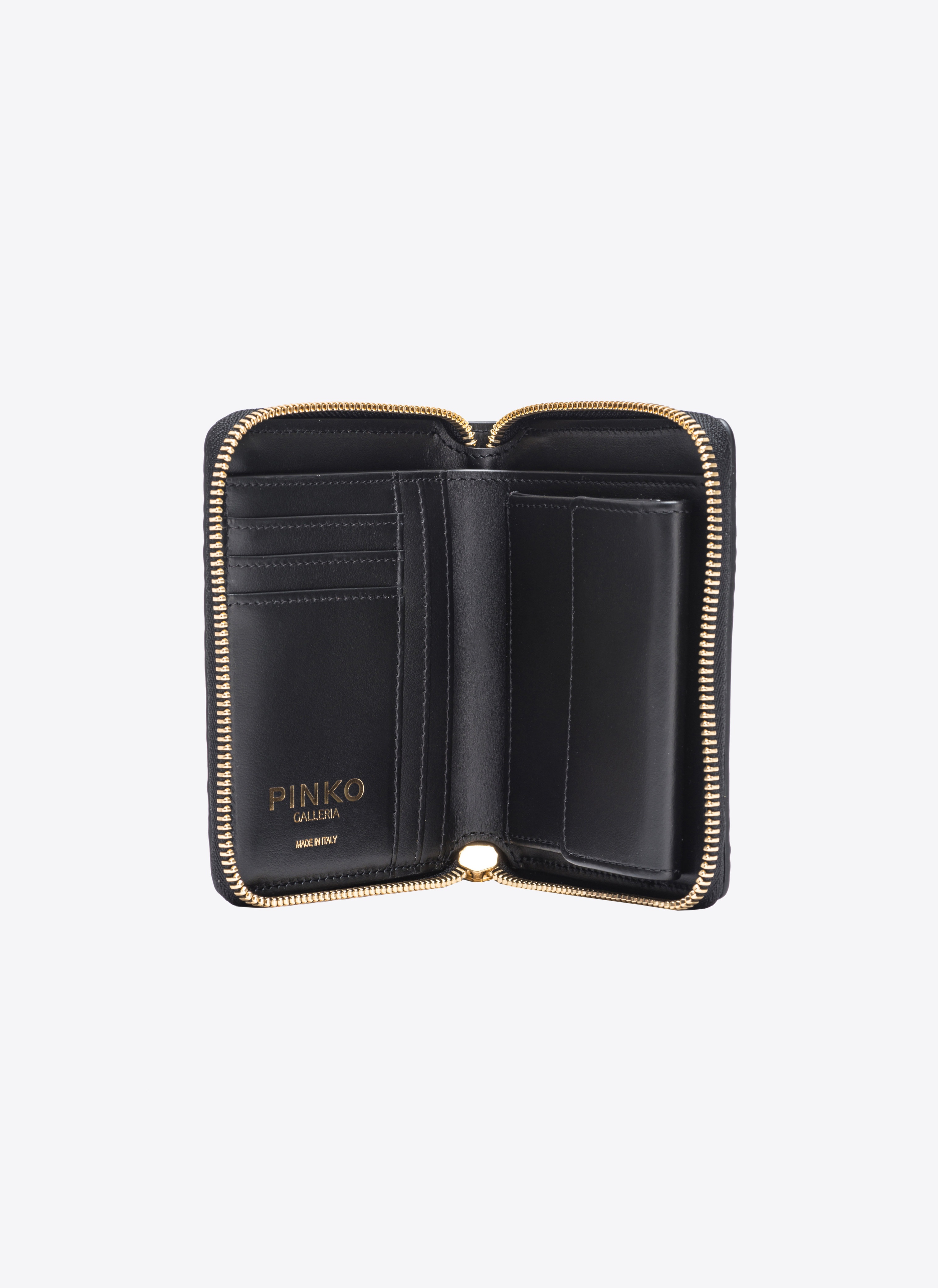 PINKO GALLERIA SQUARE LEATHER WALLET IN SHINY CROC-PRINT LEATHER - 4