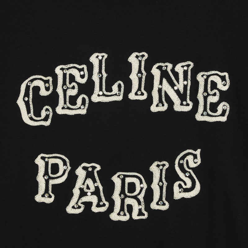 celine loose embroidered T-shirt in cotton jersey 4