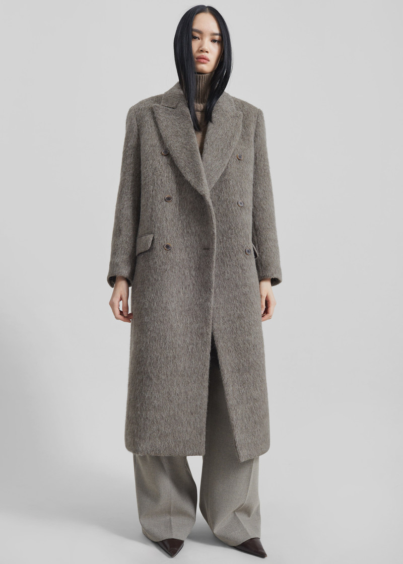 Sormark Brushed Wool Coat - Taupe 8