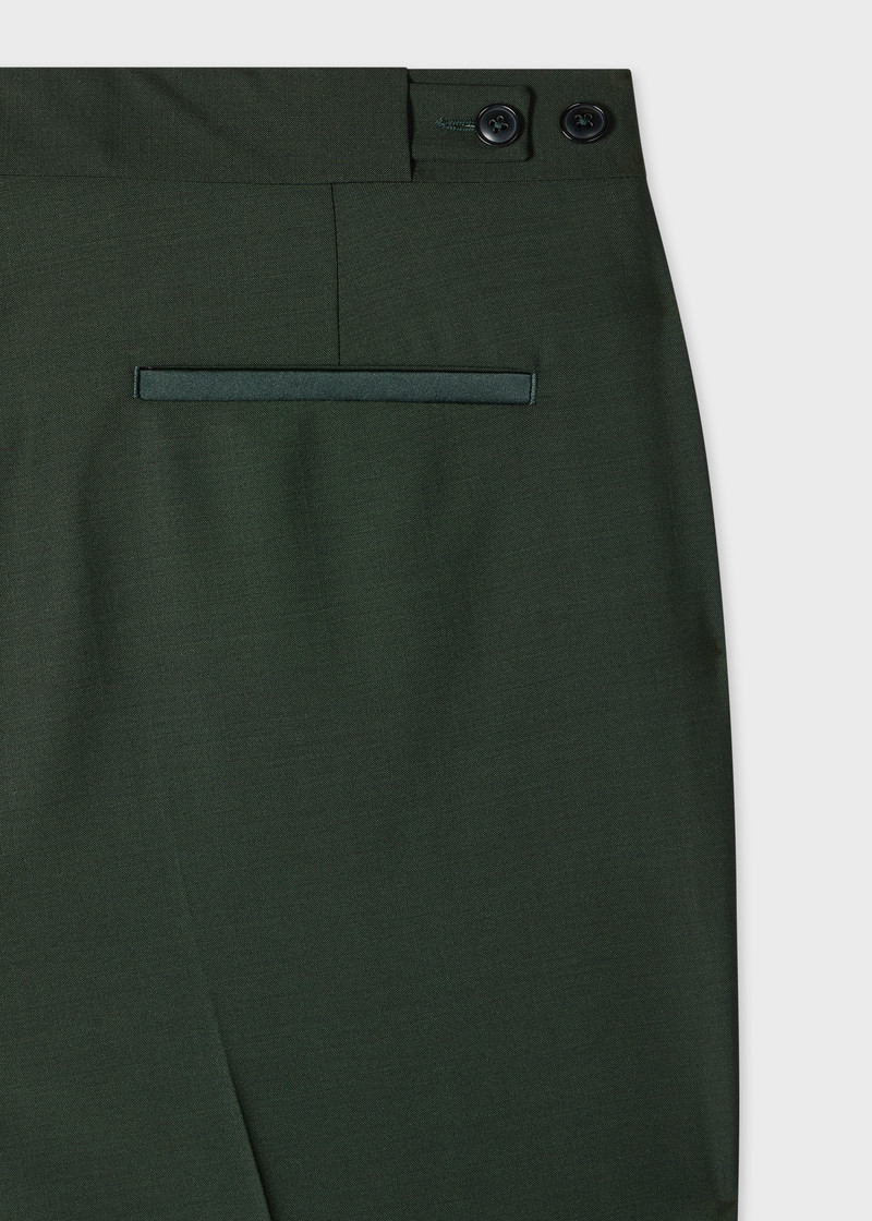 Paul Smith Tailored-Fit Dark Green Wool-Mohair Trousers outlook