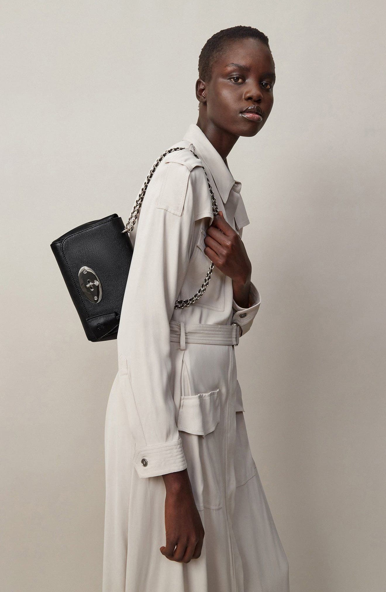 Mulberry Lily Convertible Leather Shoulder Bag in Black /Silver at Nordstrom - 2