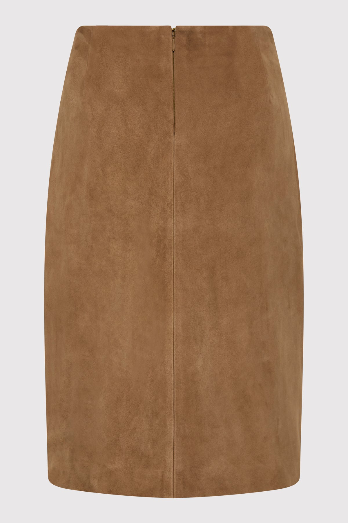 Suede Pencil Skirt - Toffee - 8
