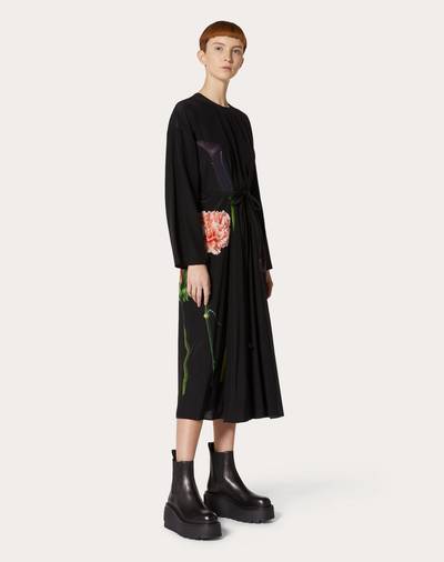 Valentino Printed Crepe de Chine Dress outlook