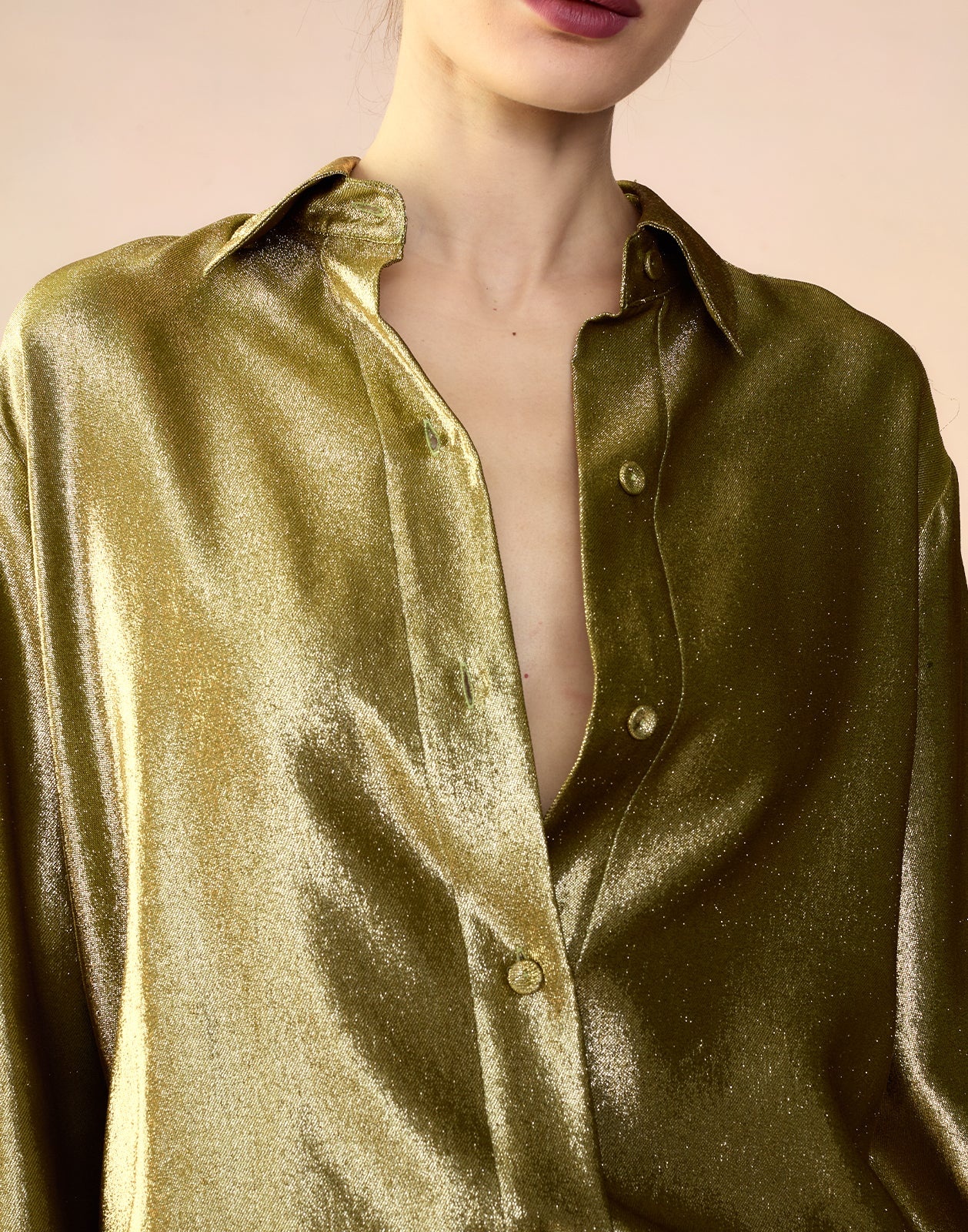 Liquid Gold Lamé Shirt - 8