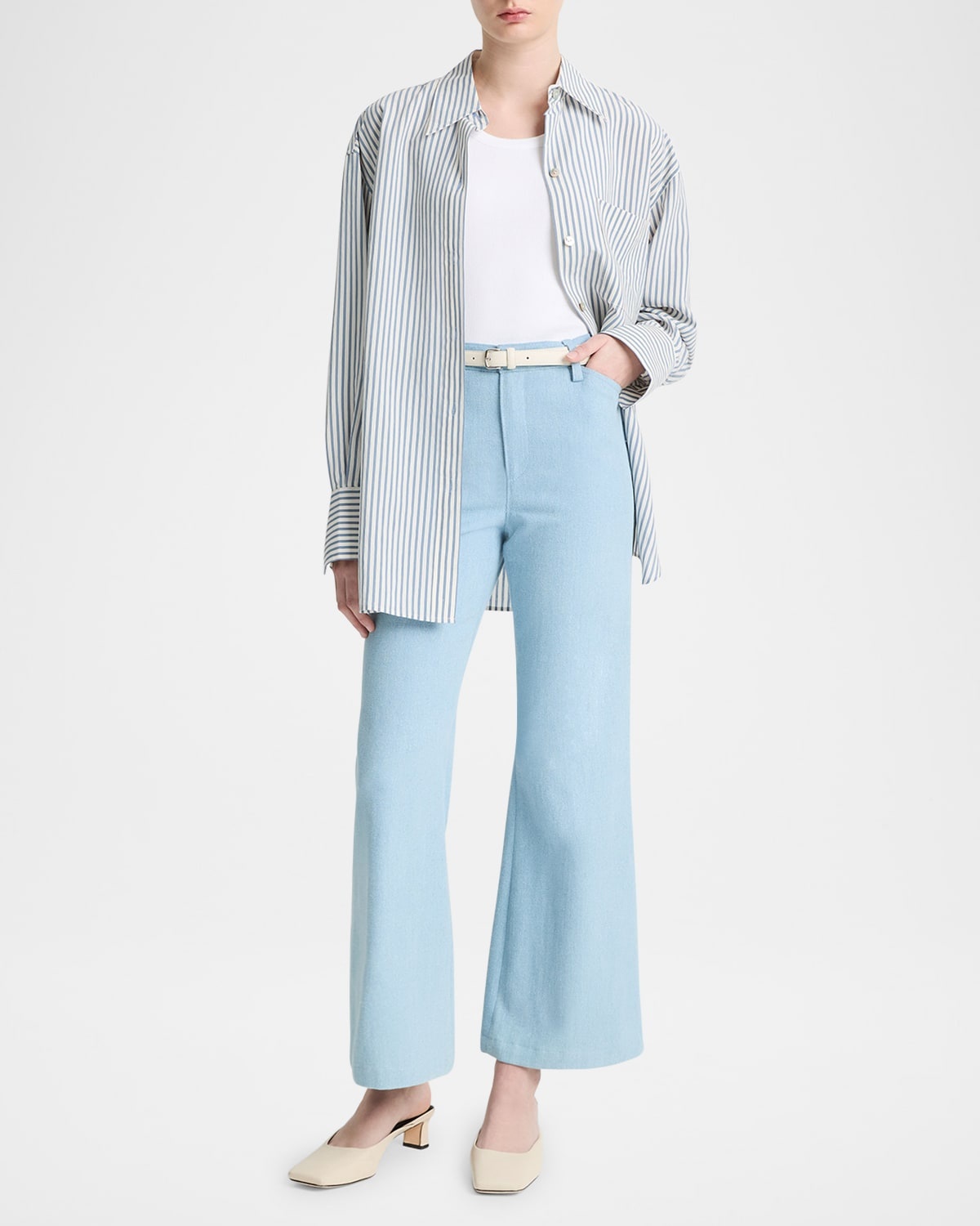 Mid-Rise Crop Flare Pants - 2