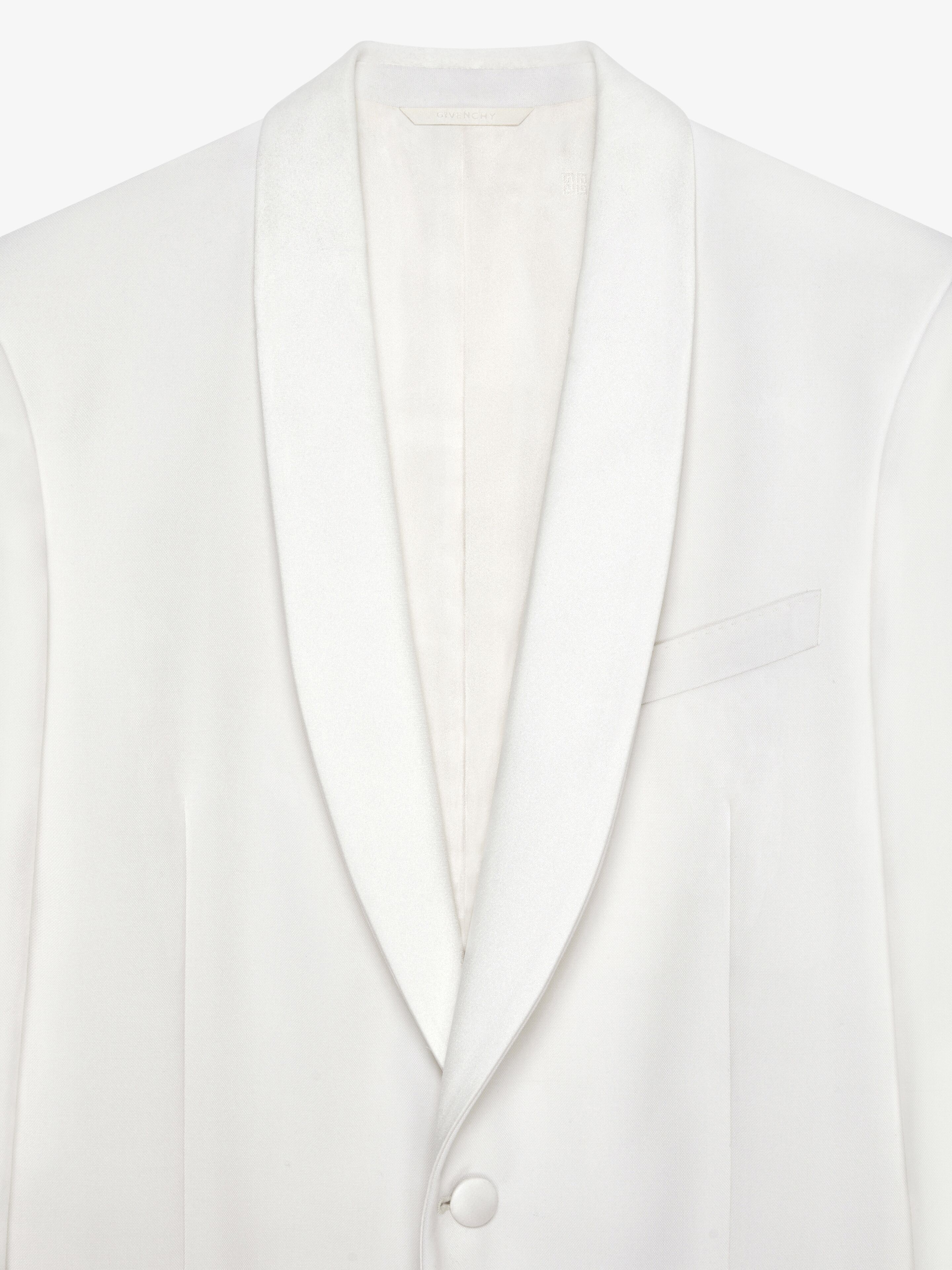 JACKET IN WOOL AND MOHAIR WITH SATIN DETAILS - 5