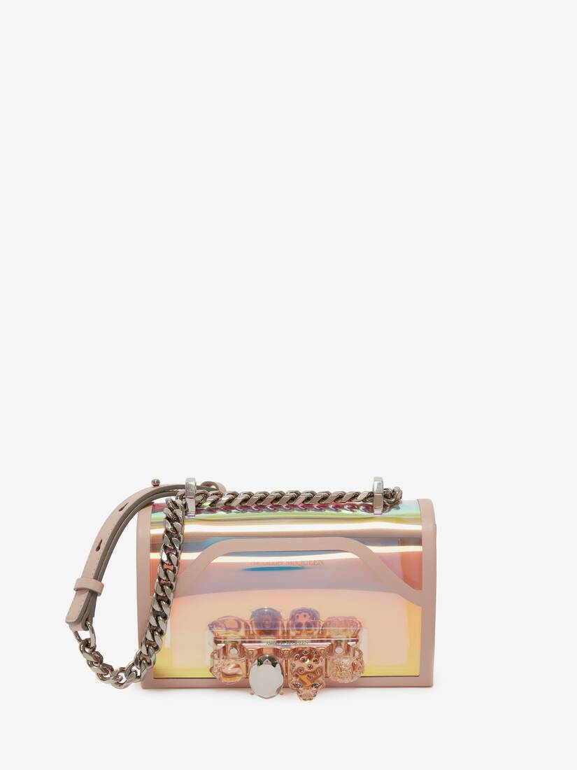 Mini Jewelled Satchel in Silver - 1