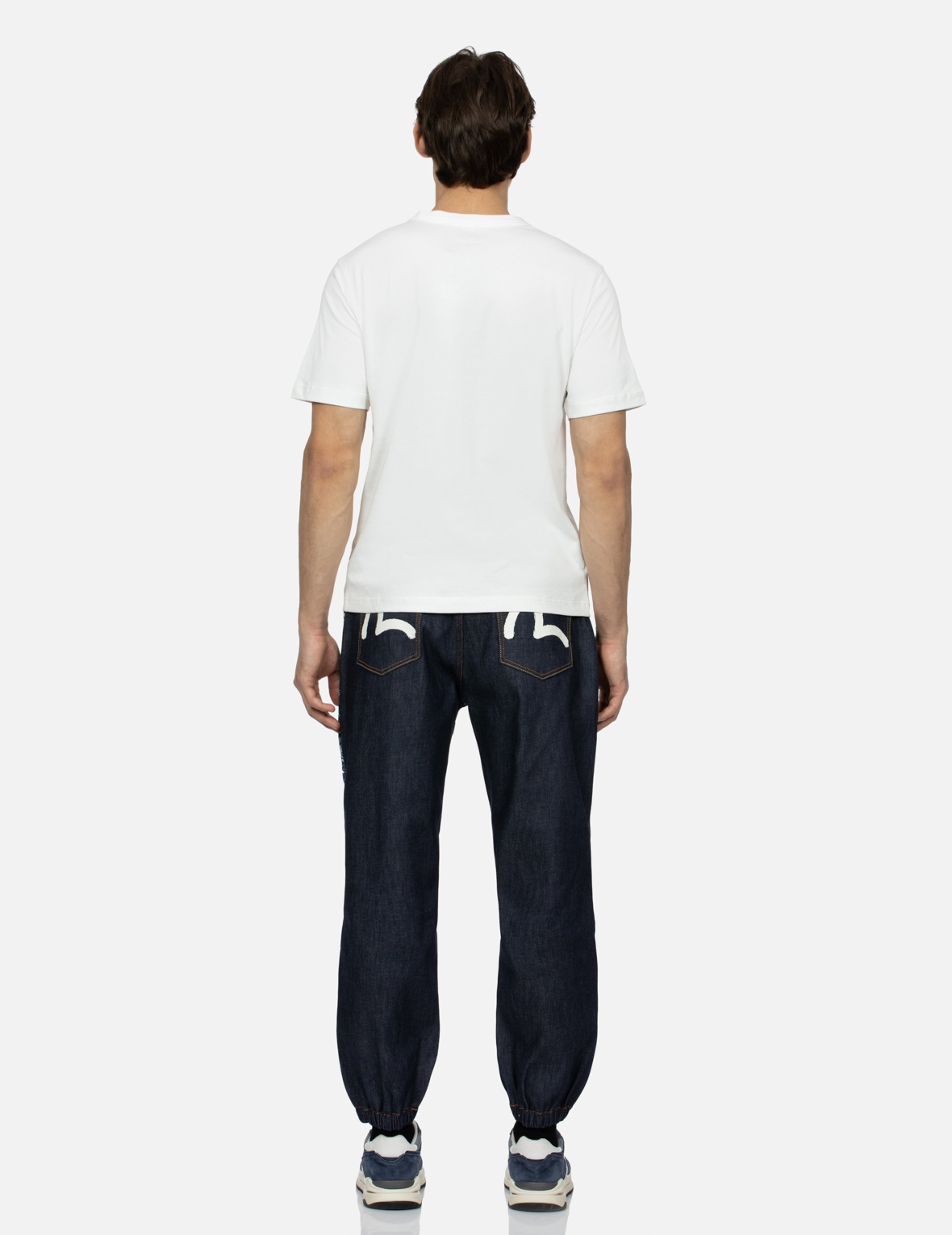 SEAGULL PRINT WITH DENIM CHAIN RELAX FIT DENIM JOGGERS - 5