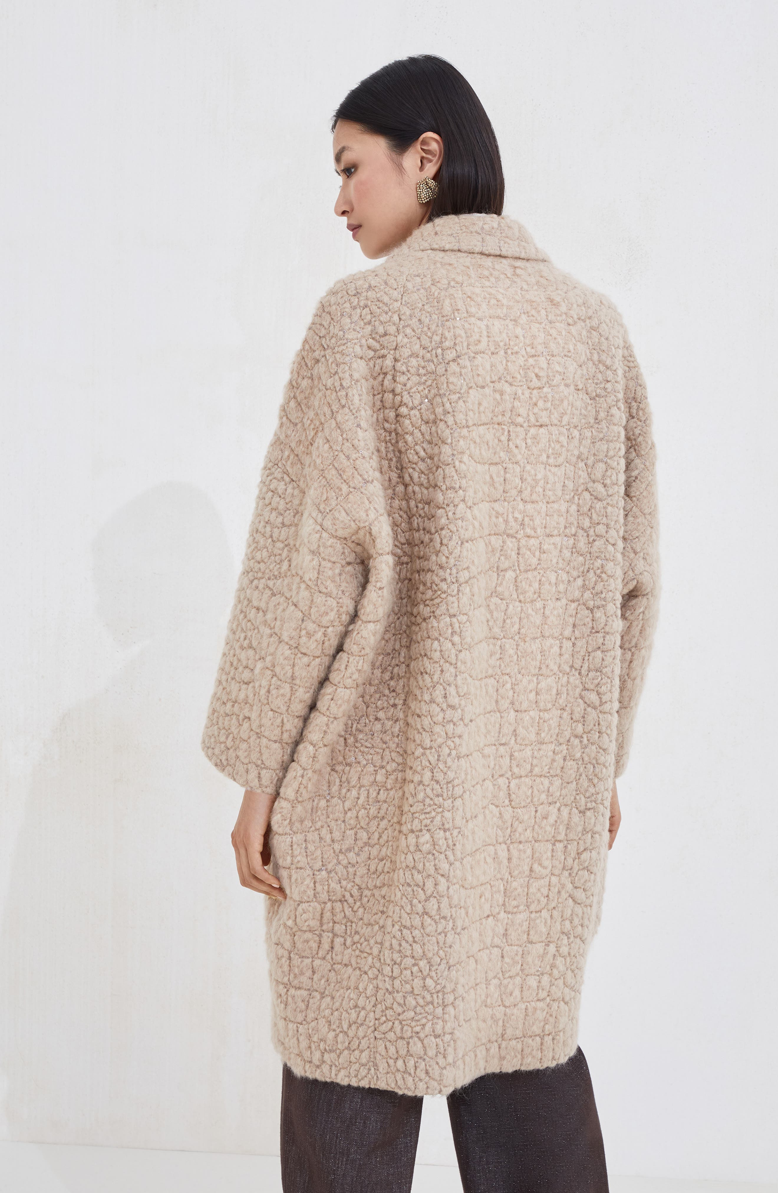 Brunello Cucinelli Coat with dazzling croc motif in Camel at Nordstrom - 3