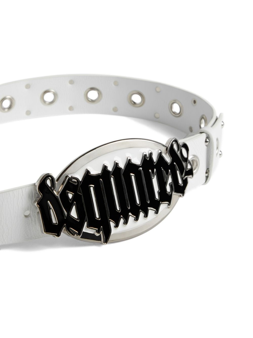 logo-buckle leather belt - 2