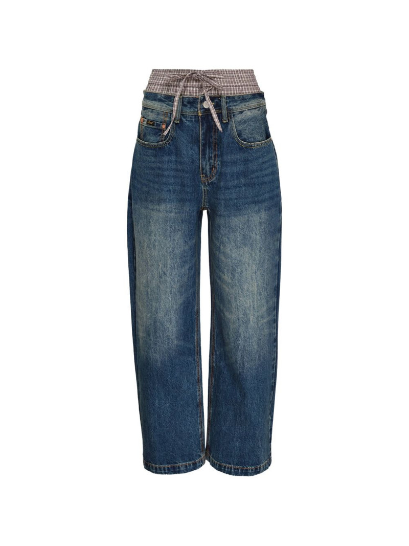 Trunk layered-waist jeans 1