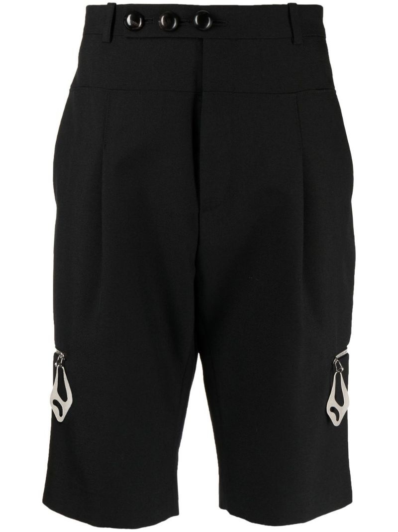 zip-detail tailored shorts - 1