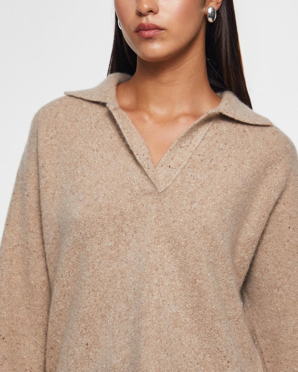 Sweater Donegal Dolman Polo Beige - 5