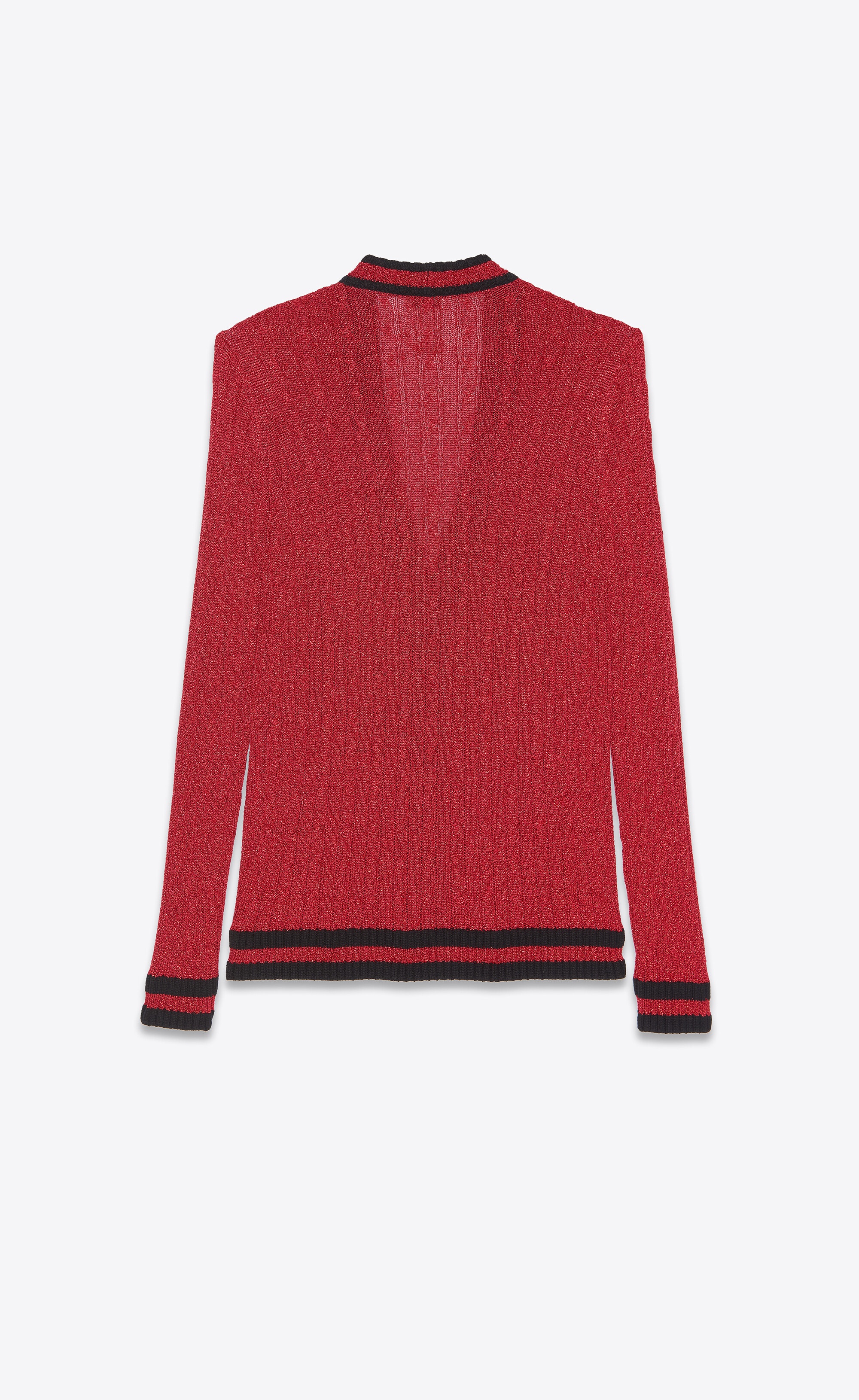 long knit college cardigan in braided lurex - 4