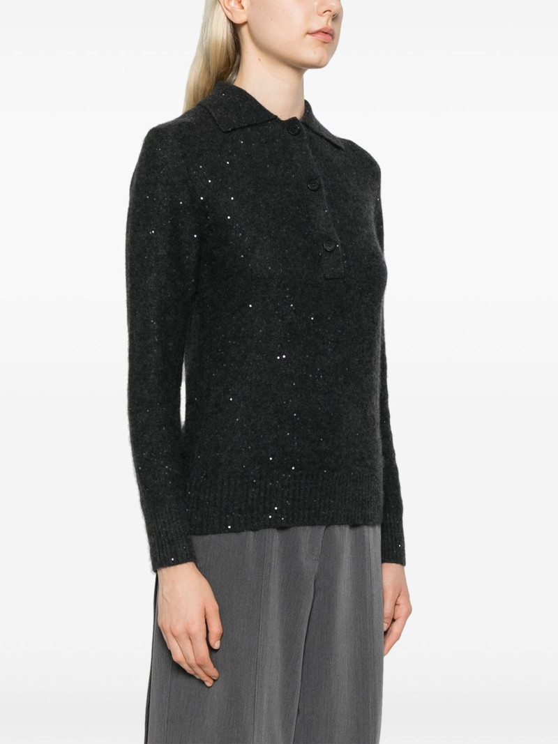 sequin-embellished polo sweater 3