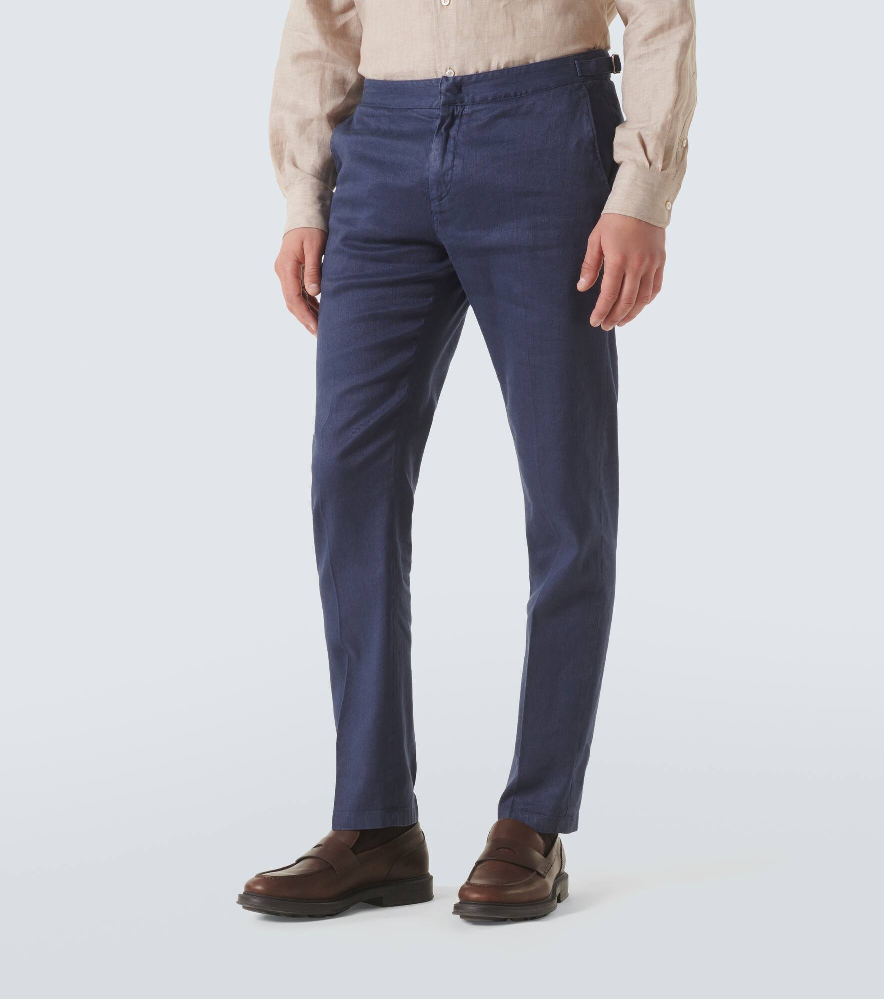 Linen and cotton slim pants - 3