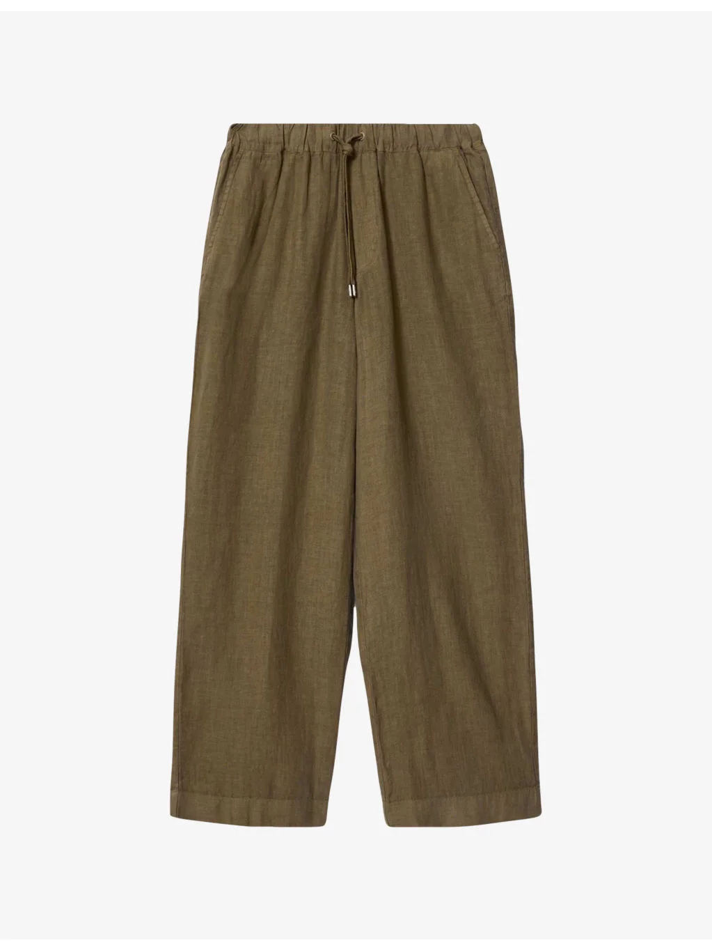 Sharp Loose Straight-Leg Linen Trousers - 1