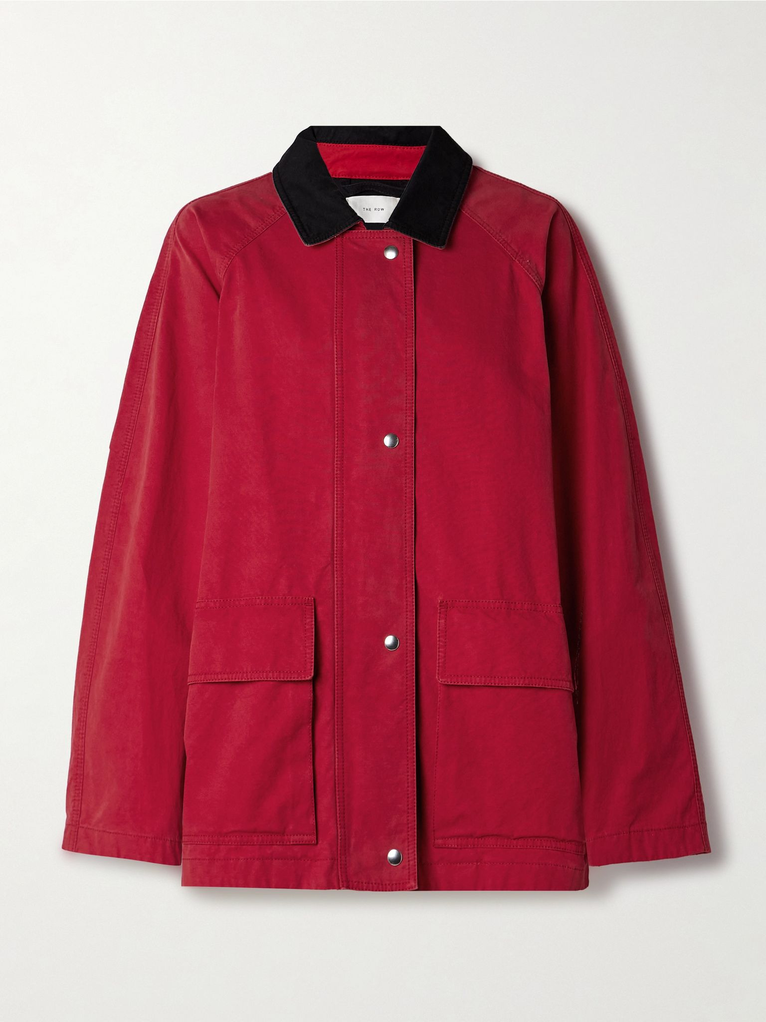 Elodianna two-tone cotton-canvas jacket Red - 1