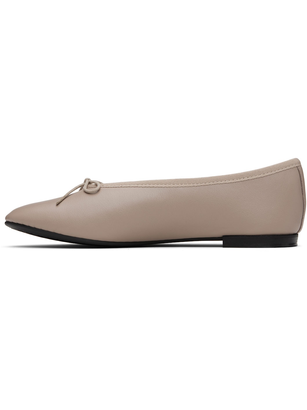 Taupe Lilou Almond Toe Ballerina Flats - 3