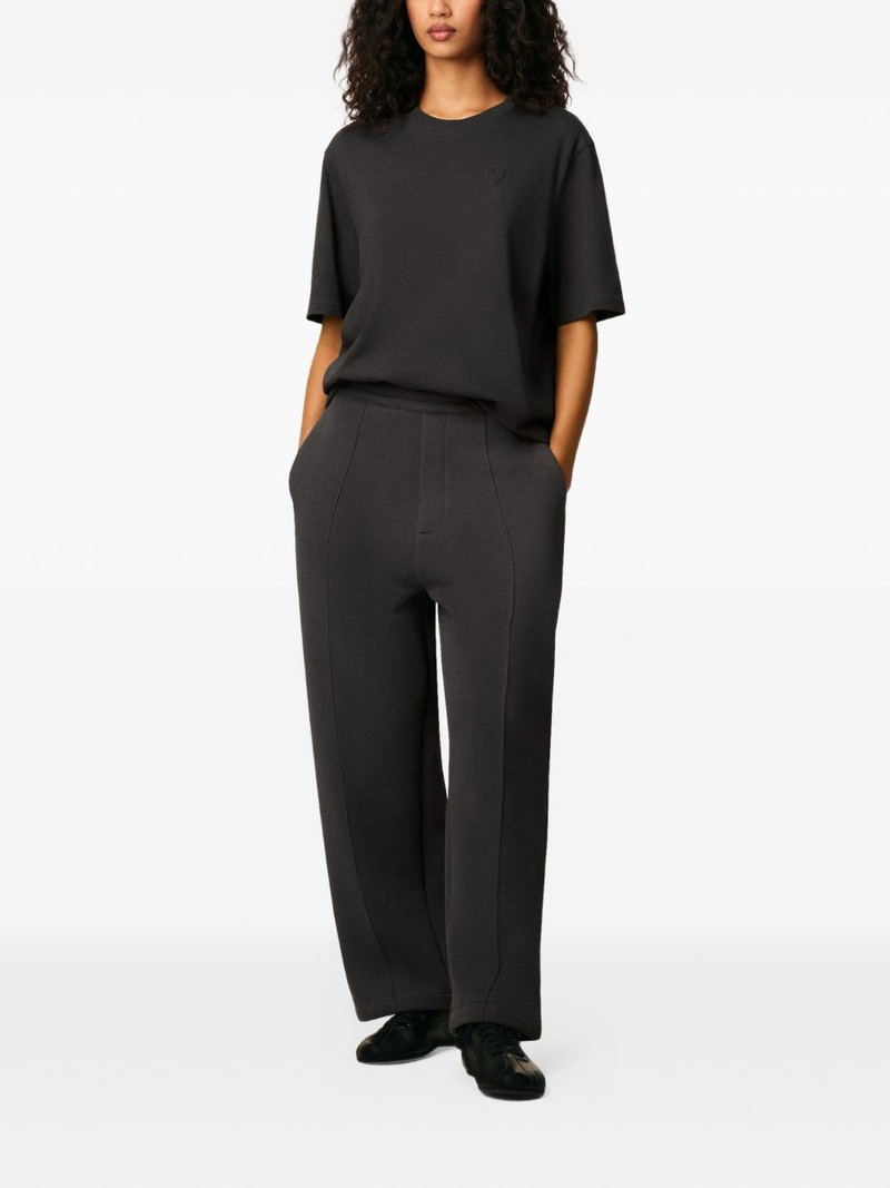 AMI Paris heart-embossed fleece trousers outlook