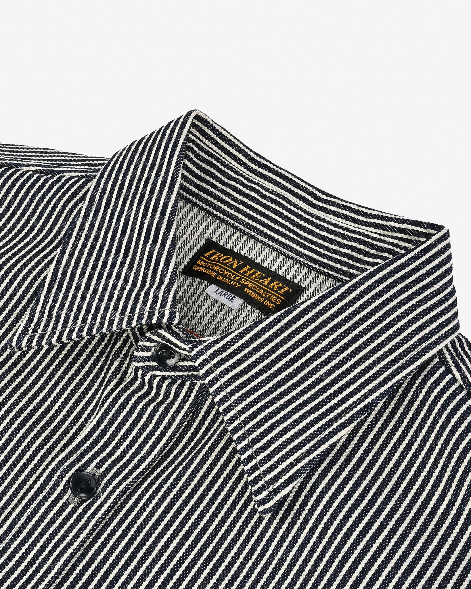 IHSH-274-IND 12oz Hickory Stripe Work Shirt - Indigo - 5