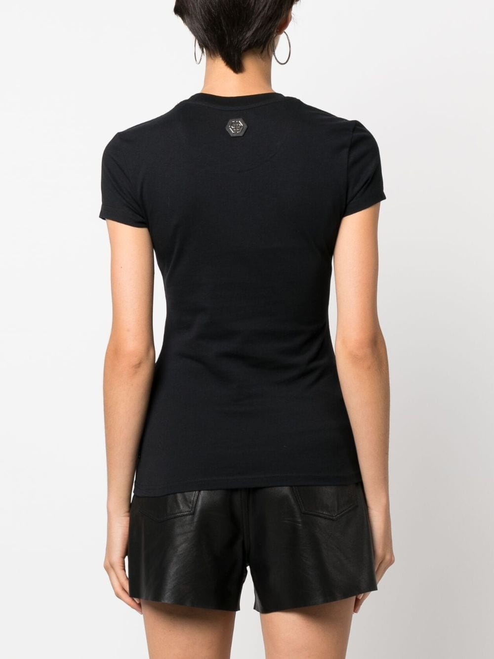 heart-motif rhinestone-embellished T-shirt - 4