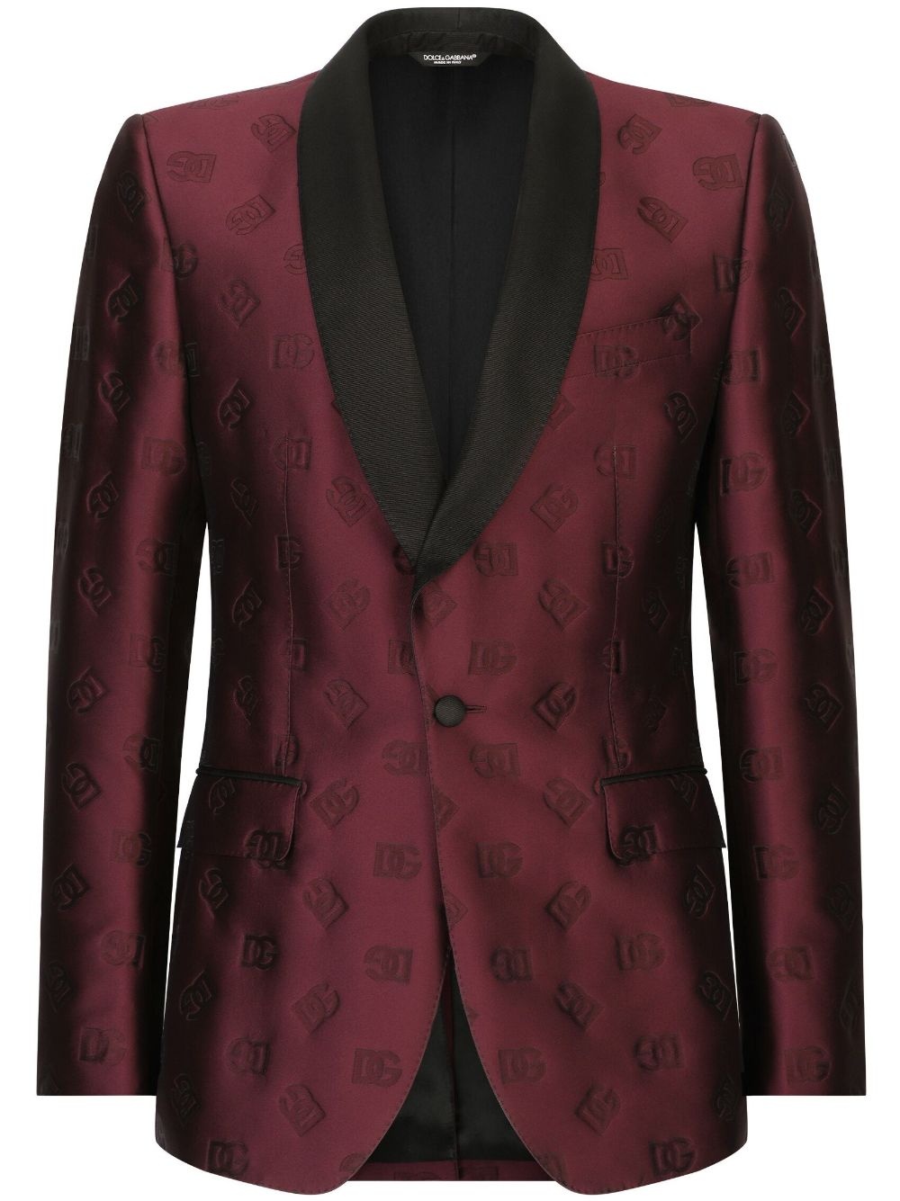 monogram-jacquard tuxedo suit - 1