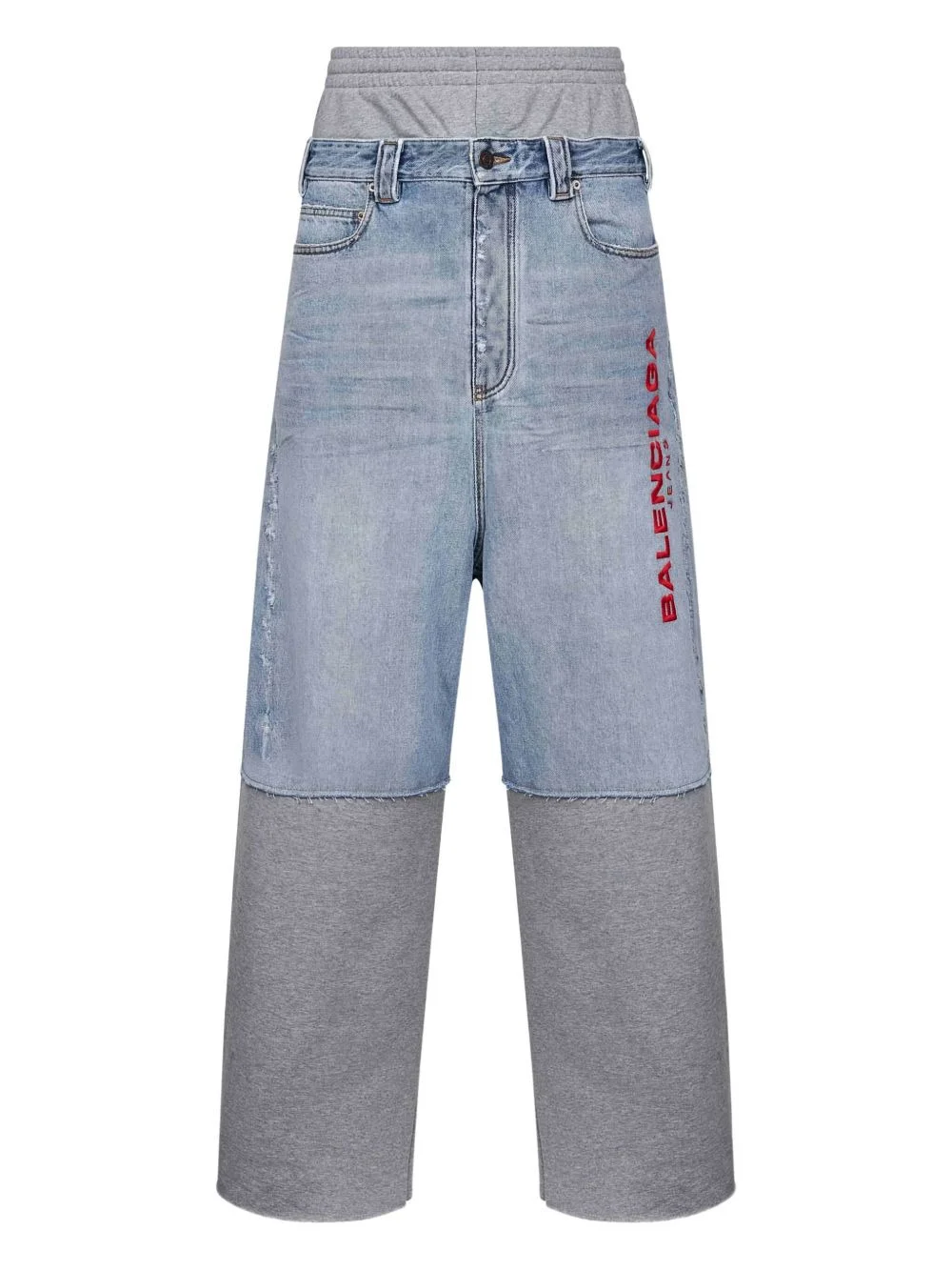 fleece-insert frayed trousers - 1