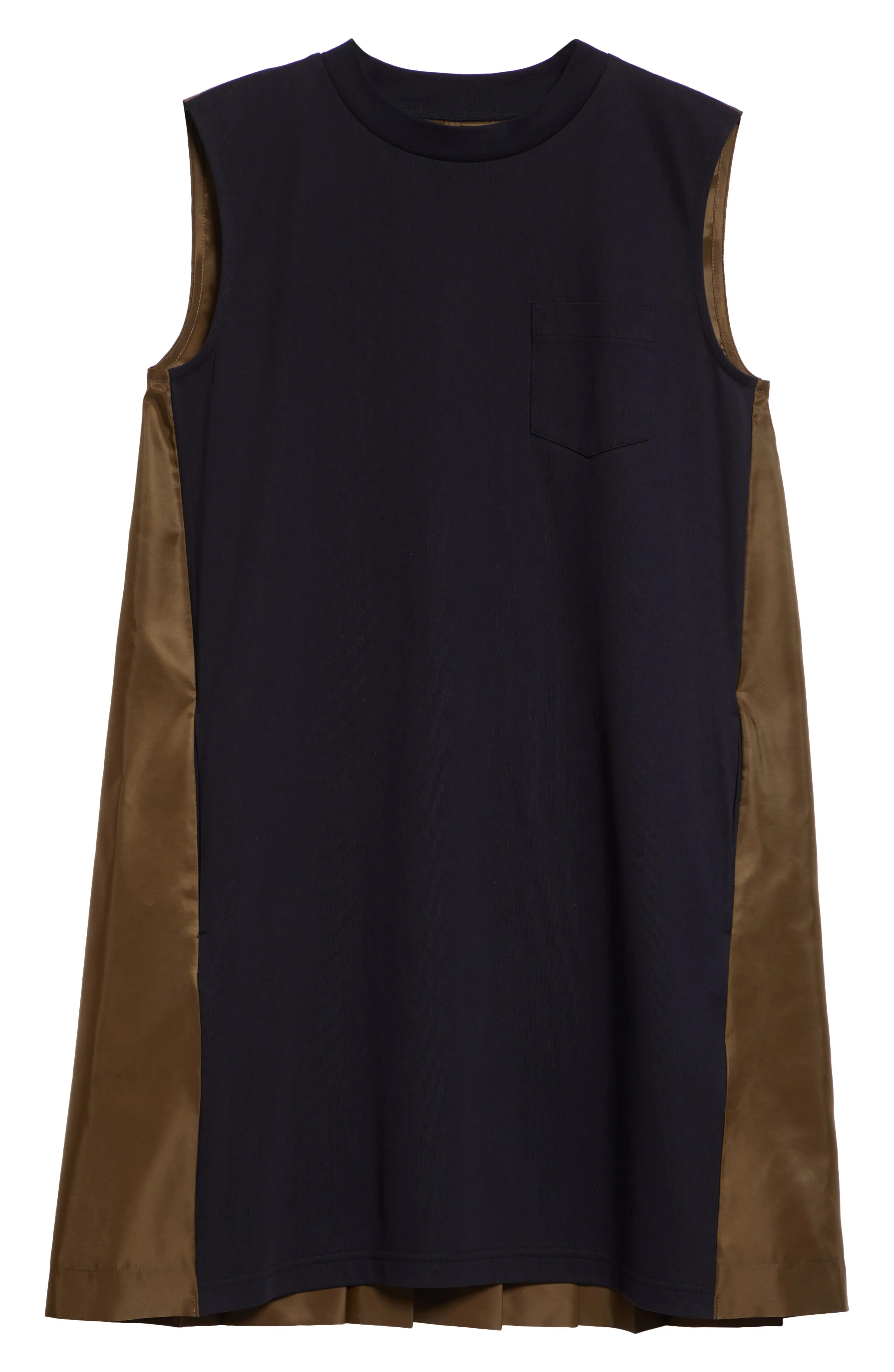 ■sacai■サカイ■Sleeveless Mixed Media Shift Dress■ Sacai Sleeveless Mixed Media Shift Dress In Black | ModeSens