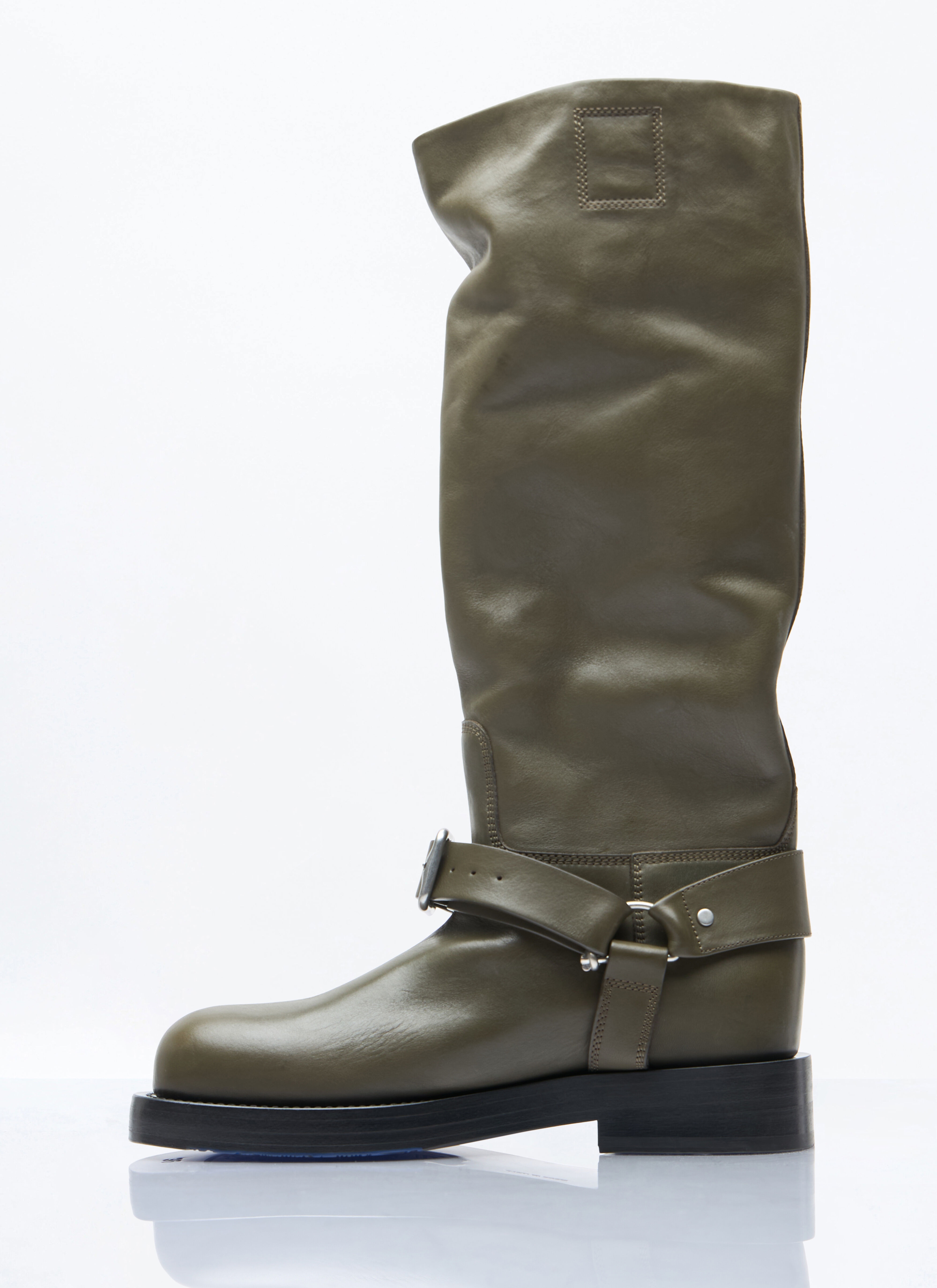 Leather Saddle High Boots - 4