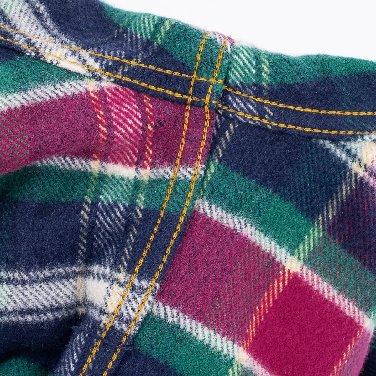 Ultra Heavy Flannel Crazy Check Western Shirt - Navy - 12