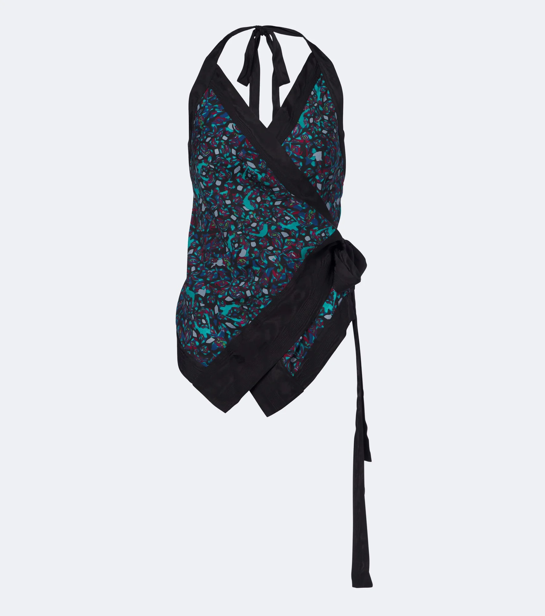 Printed moiré wrap top - 1