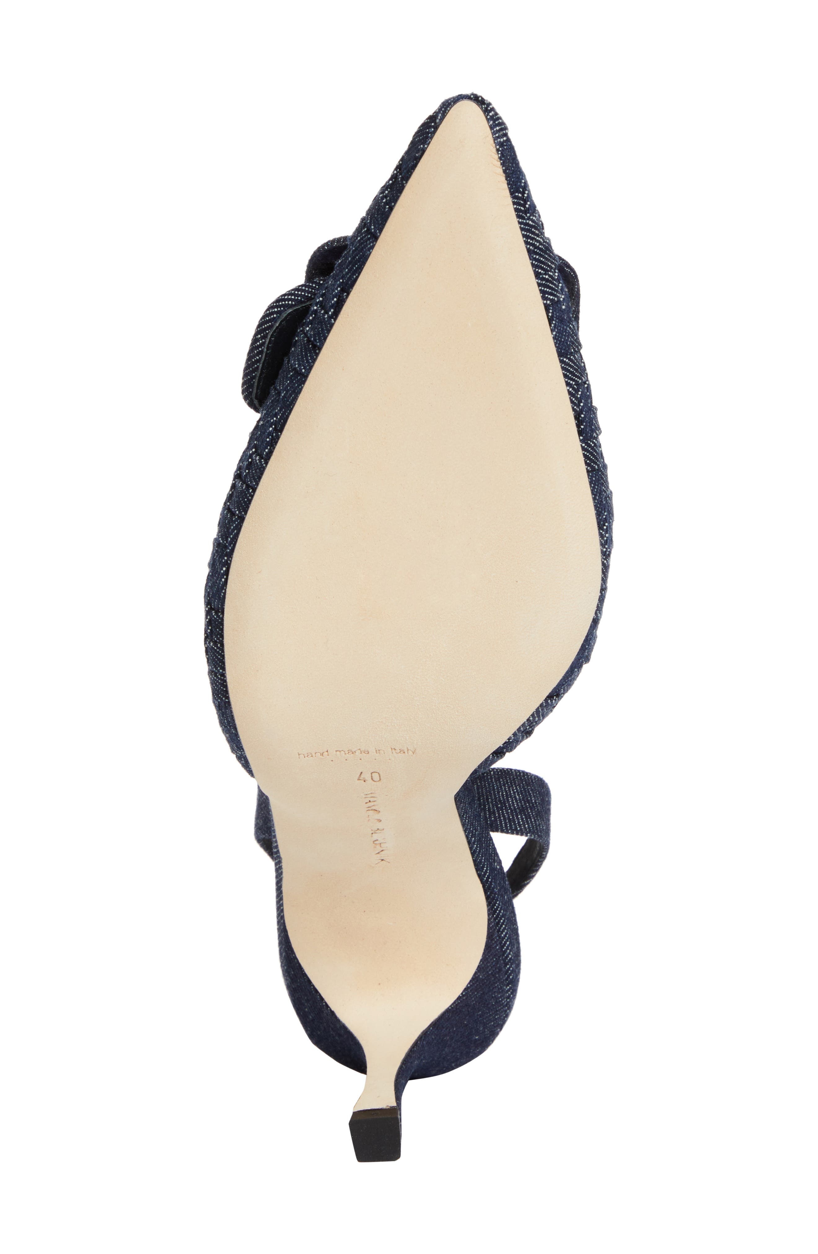 Manolo Blahnik Maysli Pointed Toe Slingback Pump in Dark Blue Chambray at Nordstrom - 5